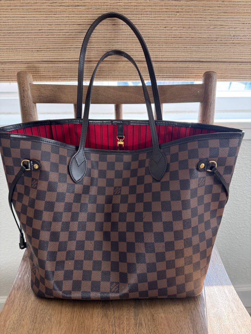 Authentic Louis Vuitton Damier Ebene Neverfull MM